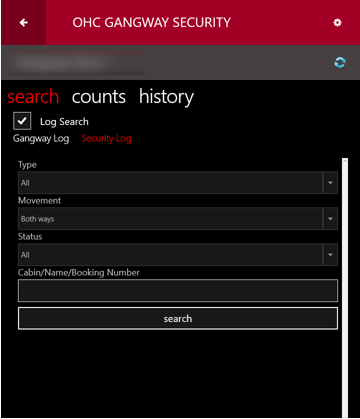 This figure shows the Gangway Security Log