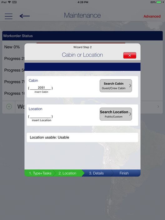 This figure shows the step 2 of Workorder Wizard.