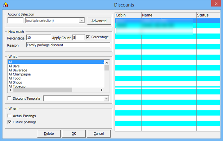 This figure shows the Quick Discount to Multiple Account