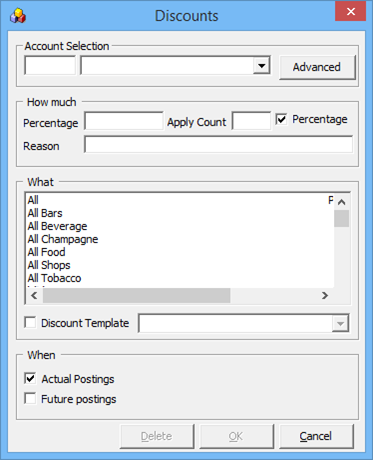 This figure shows the Quick Discount Window