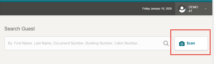 This figure shows the Search Guest - Scan Document