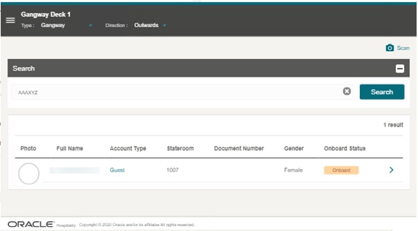 This figure shows the Profile Search Results