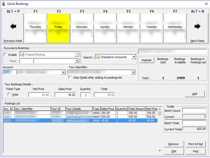 This figure shows the Quick Booking Windows, where you can make bookings with few simple steps.