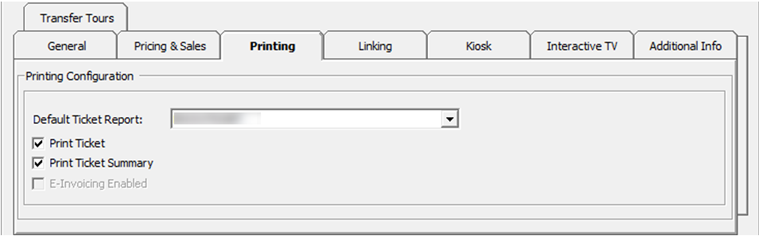 This figure shows the Tour Template Printing tab.