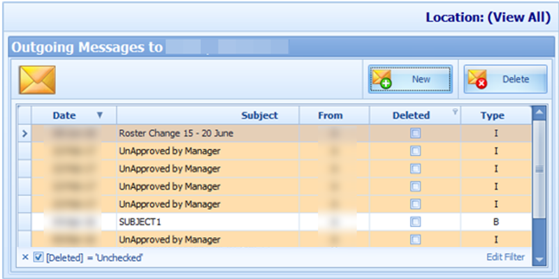 This figure shows the outgoing messages sent to crew.
