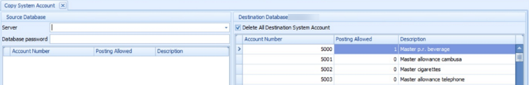 This figure shows the Copy System Account Window