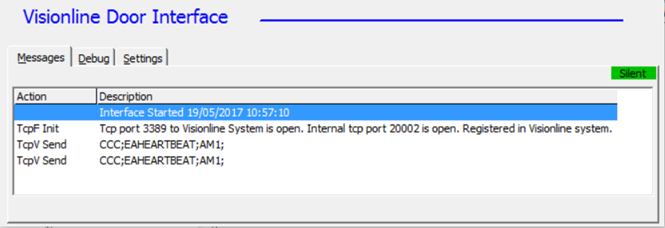 This figure shows the Visionline Interface Connection