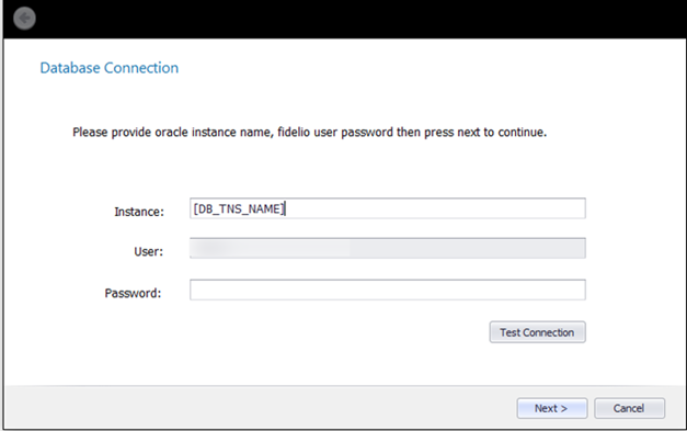 This figure shows the OHC Database Connection Instance Selection/Password. This figure shows the OHC Database Connection Instance Selection/Password.