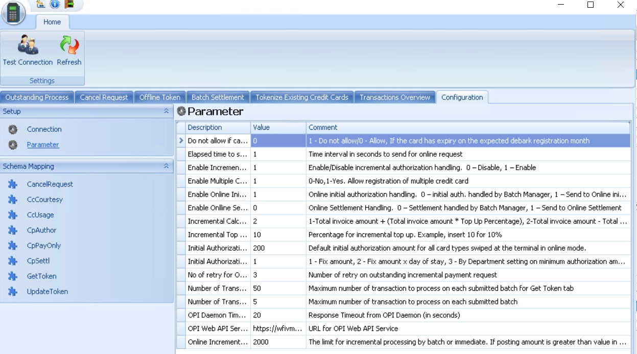 This figure shows the OPI Manager Configuration Tab