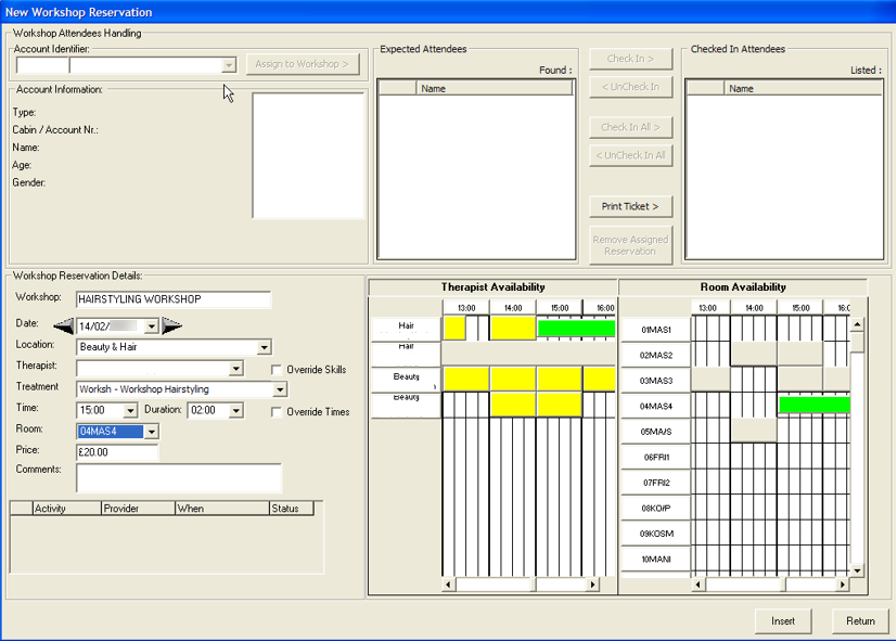 This figure shows the New Workshop Reservation