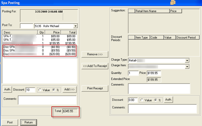 This figure shows the Spa Posting