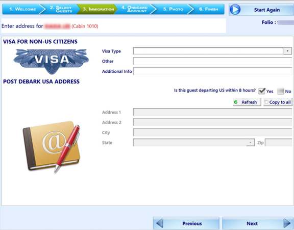 This figure shows the Visa requirement screen This figure shows the Visa requirement screen