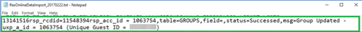 This figure shows the sample message of Allow Update Value To Null This figure shows the sample message of Allow Update Value To Null