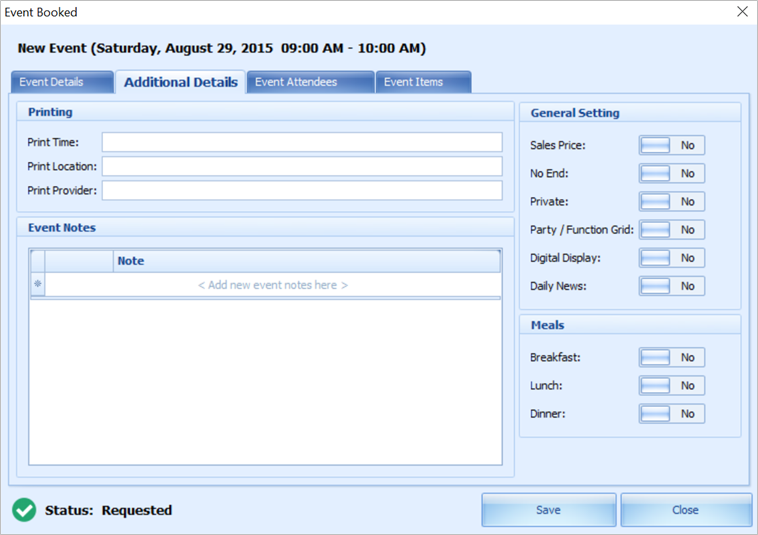 This figure shows the Event - Additional Details Tab This figure shows the Event - Additional Details Tab