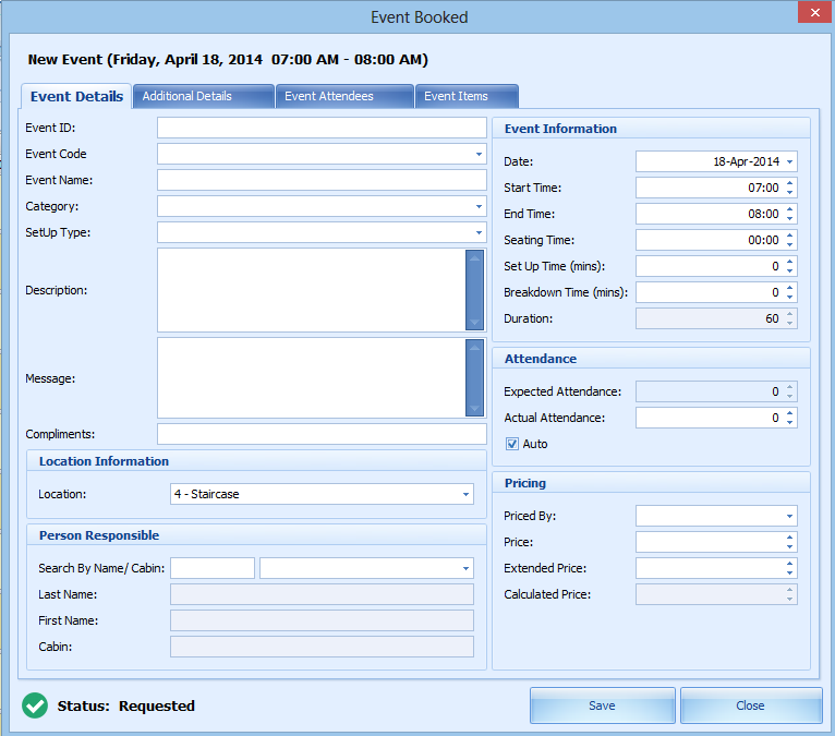 This figure shows the Event Details Tab This figure shows the Event Details Tab