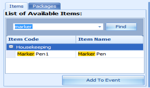 This figure shows the Event Items This figure shows the Event Items