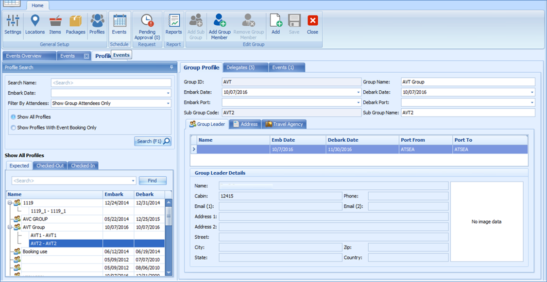 This figure shows the Event Profile