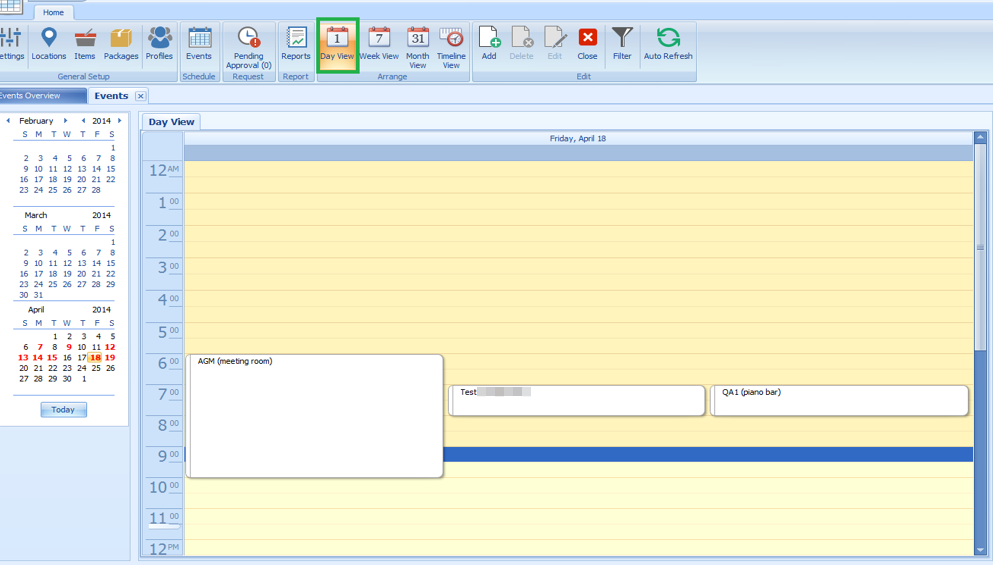 This figure shows the Events – Day View. This figure shows the Events – Day View.