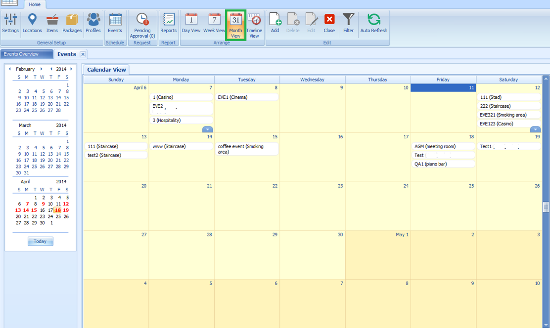 This figure shows the Event – Monthly View This figure shows the Event – Monthly View