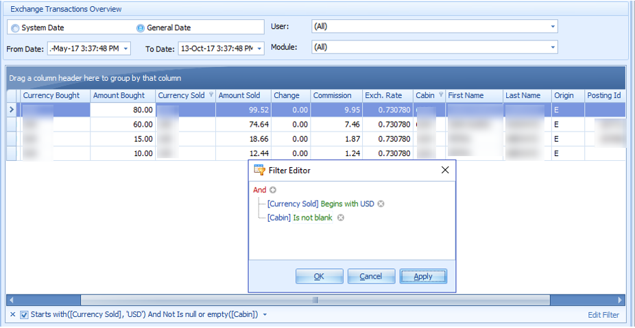 This figure shows the Filter Builder