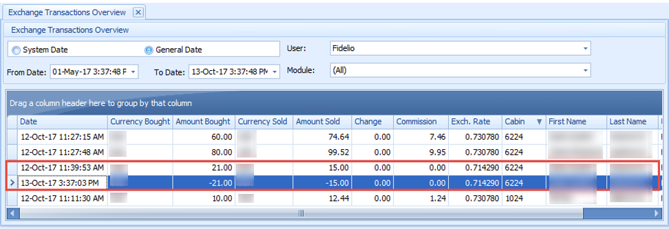 This figure shows the Voided Transaction