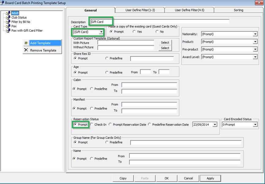 This figure shows the Board Card Batch Printing Template Setup