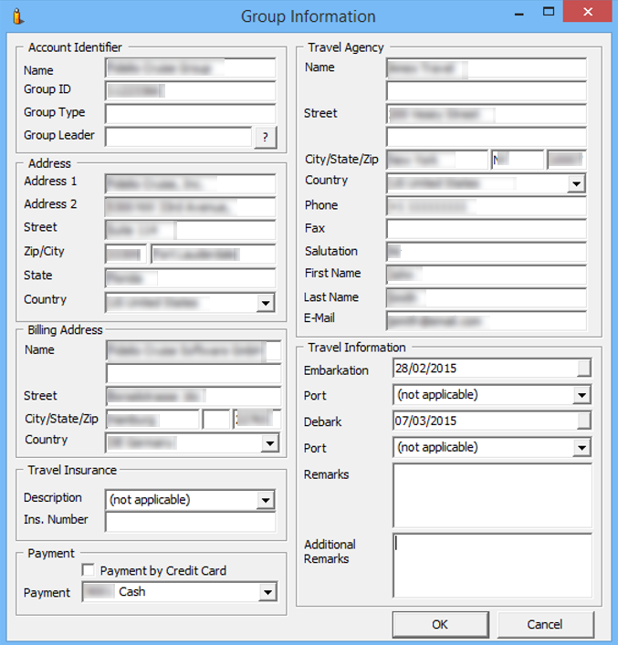 This figure shows the Group Information Window