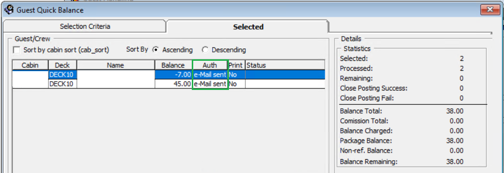 This figure shows the Invoice Successfully Emailed Indicator