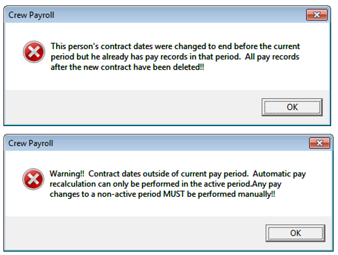 The figure shows Manual Adjustment Error prompts.