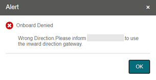 This figure shows Example of Wrong Direction message This figure shows Example of Wrong Direction message