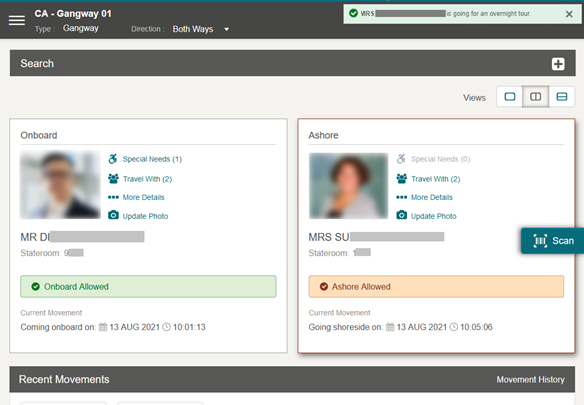 This figure shows the Overnight Tour Notification This figure shows the Overnight Tour Notification