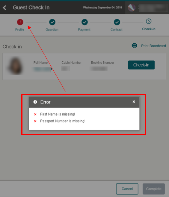 This figure shows the Check-In Validation.