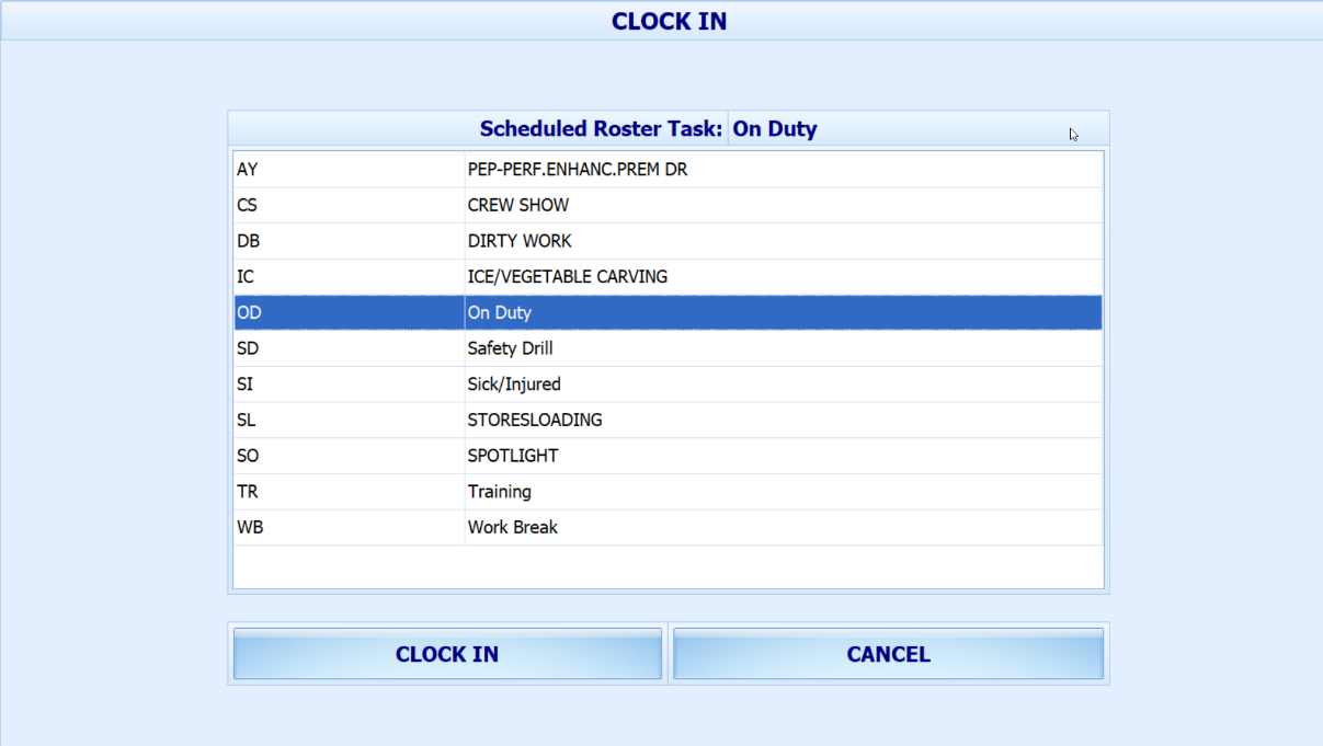 This figure shows the Schedule Roster Task. This figure shows the Schedule Roster Task.