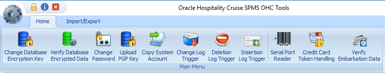 This figure shows the functions in OHC Tools Home Tab.