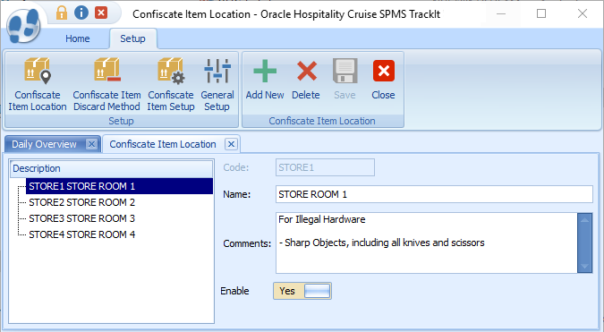This figure shows the Confiscate Item Location This figure shows the Confiscate Item Location
