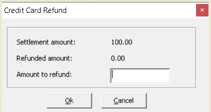 This figure shows the Credit Card Refund window.