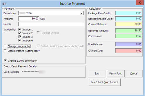 this figure shows the Credit Card Commission Selection