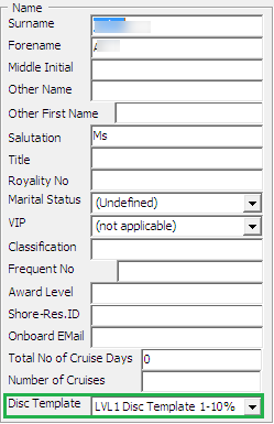 This figure shows the MICROS Discount Level Assignment