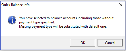 This figure shows the Quick Balance Info Window