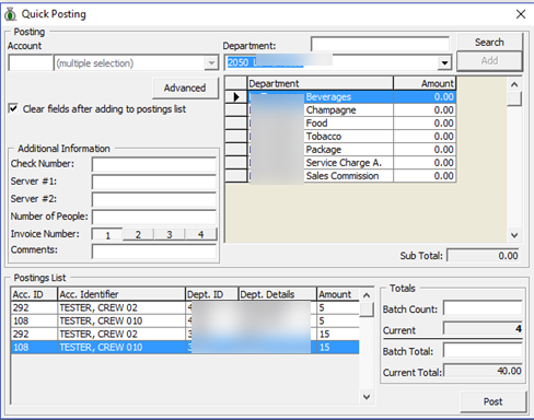 This figure shows the Quick Posting.