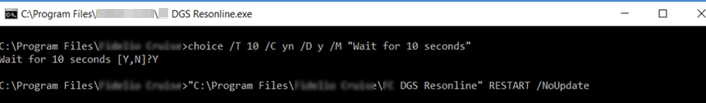This figure shows the Command Prompt screen whenever the program restarts.