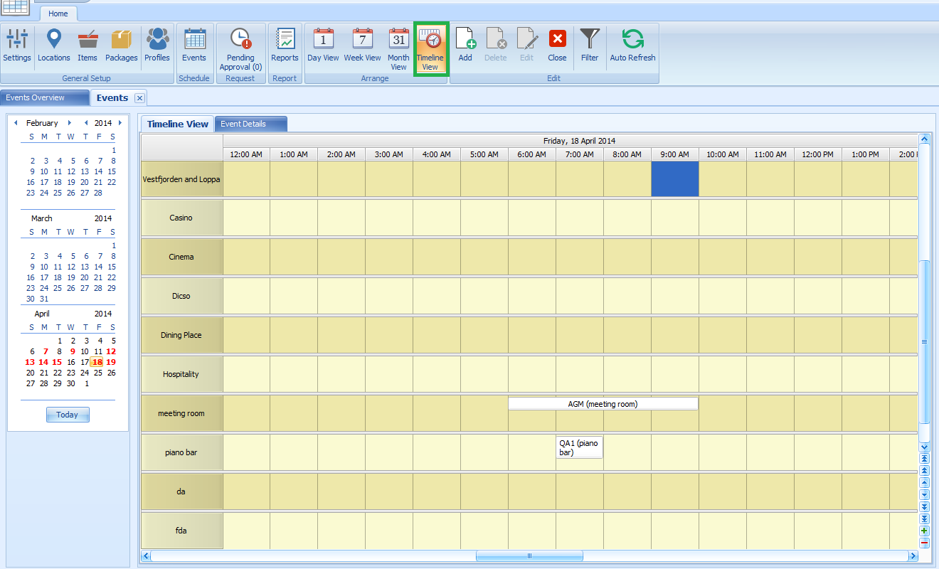 This figure shows the event in Timeline View