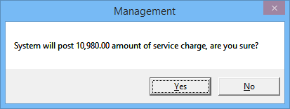 This figure shows the Service Charge Prompt This figure shows the Service Charge Prompt