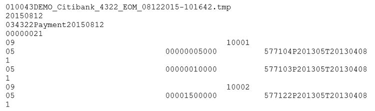 The figure shows a Sample transfer file.