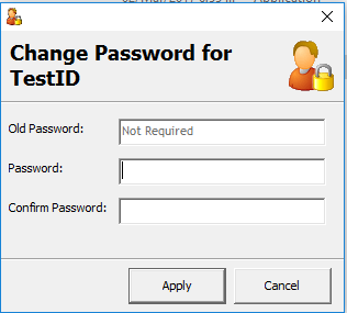 This figure shows the User Password Change Screen