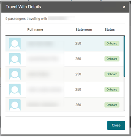 This figure shows the Travel With Details Page
