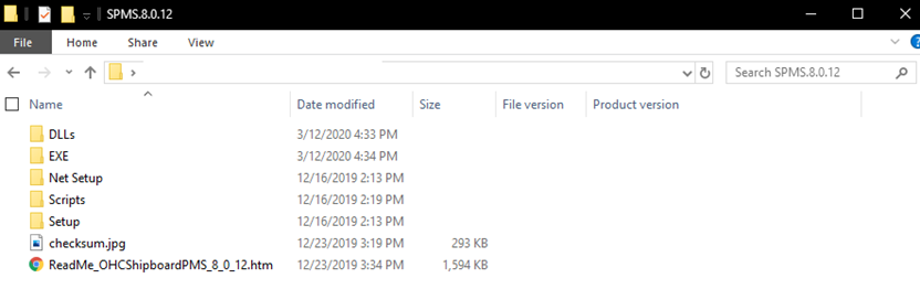 This figure shows the files of downloaded SPMS package