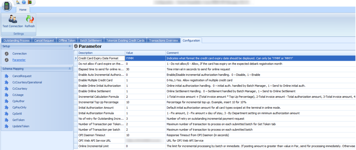 This figure shows the OPI Manager Configuration Tab