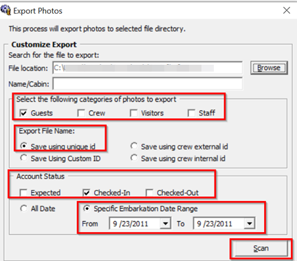 This figure shows the function window to export photos to support file format. This figure shows the function window to export photos to support file format.