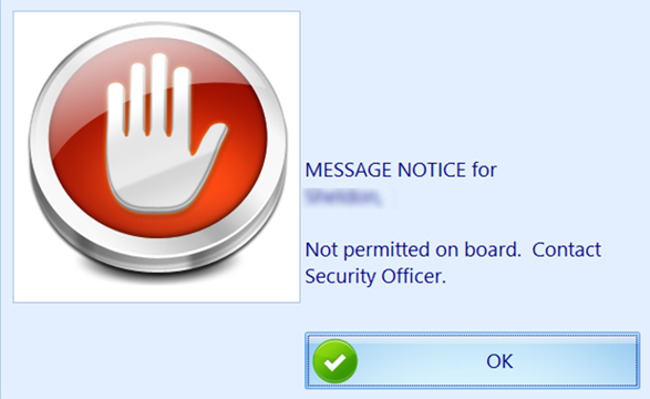 This figure shows the Warning Prompt in CIW Guest Messages. This figure shows the Warning Prompt in CIW Guest Messages.